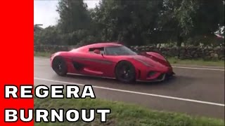 1500HP Koenigsegg Regera Single Gear Burnout [upl. by Ahsets]