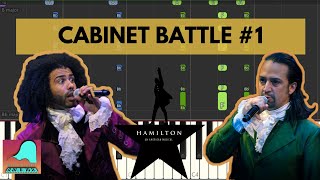 Cabinet Battle 1  Hamilton  Piano Accompaniment Tutorial Synthesia [upl. by Candra368]