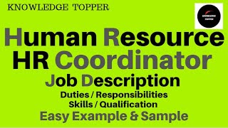 HR Coordinator Job Description  HR Coordinator Roles and Responsibilities  HR Coordinator Work [upl. by Luhey475]