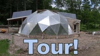 GRAND TOUR  Aquaponic Geodesic Dome Greenhouse [upl. by Annod]