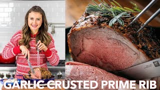 Garlic Crusted Prime Beef Rib Roast Recipe  Natashas Kitchen [upl. by Sotnas]