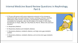 Internal MedicineNephrology Board Review Questions 6 General Nephrology 2 [upl. by Tabatha]