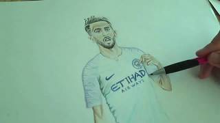 Riyad Mahrez Drawing  Man city 2018  رسم رياض محرز [upl. by Brantley]