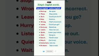 How to speak polite Englishsimple English wordsspoken Englishyoutubeshortsenglishytshortslates [upl. by Aerdnas300]