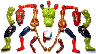 Merakit Mainan Two Spiderman Eye Ball Head dan Hulk Smash  Avengers [upl. by Dex]