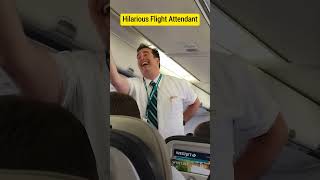 Flight Attendant takes a HILARIOUS approach to the safety instructions shorts aviation atc [upl. by Ofloda862]