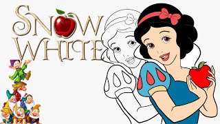 Drawing and coloring 🍎 Snow White 🍎 Disney Princesses Series ✨ [upl. by Ayekim]