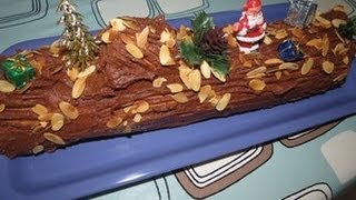 recette de la bûche marrons  chocolat  amandes [upl. by Kalila]