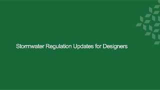 Stormwater Regulation Updates for Designers [upl. by Walker]