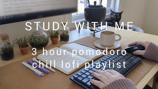 3 HOUR STUDY WITH ME  chill lofi playlist  pomodoro 255 [upl. by Ilrebma]