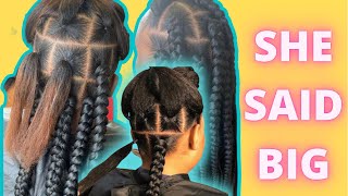 Extra jumbo box braids  rubber band method  Beginner Friendly [upl. by Yelyah860]