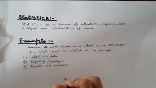 Lecture1Definition of Statistics Population Sample Parameter and Statistic with examples [upl. by Eniretac]