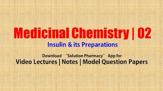 Medicinal Chemistry II 67 Insulin amp its Preparations  Types of Insulin  Antidiabetics  Insulin [upl. by Snave339]