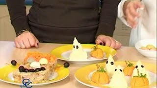 Pastel de Carne con Fantasmitas y Calabazas de Halloween [upl. by Maibach]