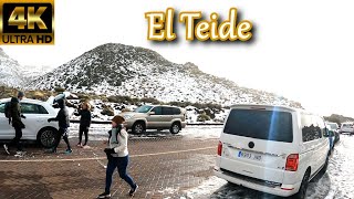 TENERIFE  EL TEIDE  Heavy Snow Yesterday 🥶 6 Degrees in the Teide National Park 🏔️ [upl. by Bigod]