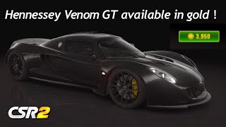 Hennessey Venom GT available in gold  CSR Racing 2 [upl. by Angeli]