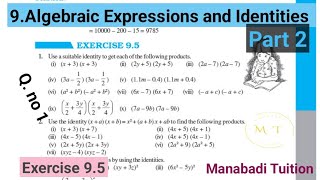 8th class maths Chapter 9Algebraic Expressions and Identities Exercise 95 Q no 1 part 2NCERT [upl. by Buddy]