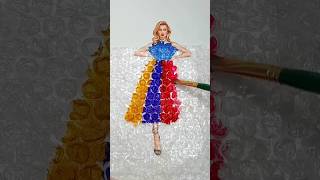 Bubble Wrap Printed dress creativeart satisfyingartbytaherashortfeed paintingartdressfashion [upl. by Etteloc]