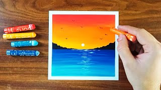 Nature Drawing  Oil Pastel drawing for Beginners  Step by step tutorial  menggambar [upl. by Ajat]