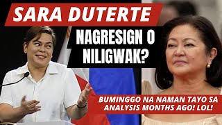 BUMINGGO NA NAMAN TAYO SA ANALYSIS NILIGWAK BA SI SARA DUTERTE O NAGRESIGN [upl. by Gavriella]