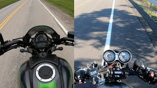 Triumph Speed Twin 1200 VS Kawasaki Vulcan S 650 [upl. by Erbe]