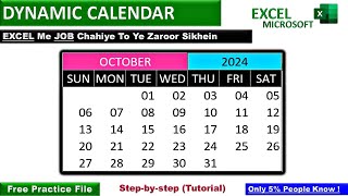 How to Make a Calendar in Ms Excel for Unlimited Years [upl. by Novyert]