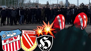 Cottbus taucht in Zwickau auf Große Auseinandersetzung vor Stadion [upl. by Eednahs]