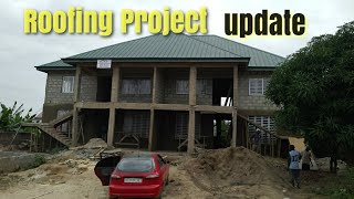 Building In Ghana 🇬🇭 Update Roofing Projects Start To Finish  Affordable Price For Roofing Wood [upl. by Burny]