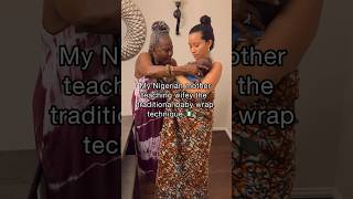 Core memory my MIL teaching me how to baby wrap 🥹🇳🇬 babywrap nigeria mil [upl. by Salas]