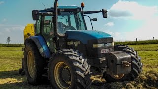 New Holland 8360  New Holland BR7060  Pressage de préfané 2014 HD [upl. by Tilagram]