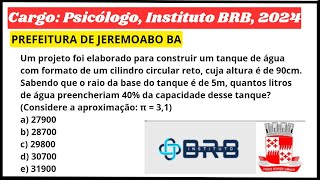 QUESTÃO 14 INSTITUTO BRB 2024  JEREMOABO BA [upl. by Kaltman]