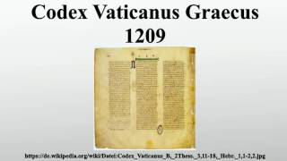 Codex Vaticanus Graecus 1209 [upl. by Nylecsoj]