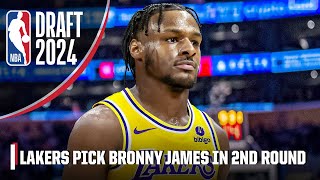 Reaction to Bronny James getting drafted by Los Angeles Lakers with 55th pick  2024 NBA Draft [upl. by Hoang]