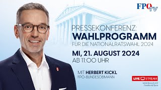 Präsentation des FPÖWahlprogramms für die Nationalratswahl 2024 [upl. by Couchman]