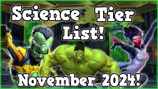 Science Tier List Updated November 2024  Marvel Contest of Champions [upl. by Belayneh]