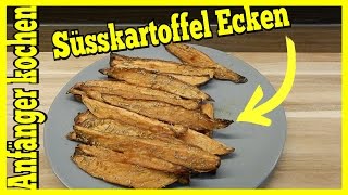 Suesskartoffel Spalten Ecken wenn Anfänger kochen kein Fleisch vegetartisch [upl. by Gerrie]