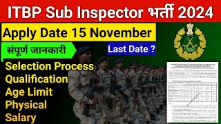 ITBP Sub Inspector Telecommunication 2024  Exam Pattern Age Limit amp Qualification  All Updates [upl. by Dnilasor]