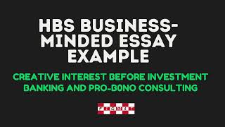 HBS MBA Career Choice Essay  Creative Background [upl. by Alburg]