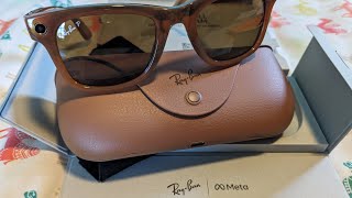 RayBan Wayfarer Meta unboxing My first RayBans Carmel color beauties [upl. by Atsyrc408]