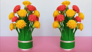 Best out of Waste idea using Shopping Bag And Plastic Bottle  DIY  Flower vase decoration ideas [upl. by Lyns]