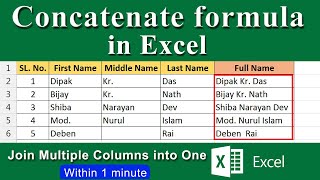 Concatenate formula in Excel  Combine Text with Space 🔥🔥🔥 [upl. by Brunk]