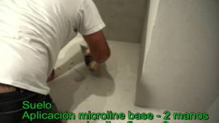 Aplicación de microcemento en baño [upl. by Karlotta]