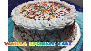 Vanilla sprinkle cake  Vanilla cake recipe  Birthday special cake [upl. by Lleksah21]