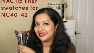 MAC lip liner swatches for Indian skin tones  Beautylashes19 [upl. by Halullat619]