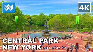 4K Central Park in Manhattan New York City USA  Virtual Walking Tour amp Travel Guide [upl. by Lednem]