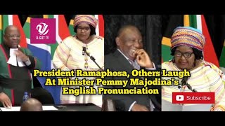 South Africa Minister Pemmy Majodina Amuses Audience With Her Pronunciation Of Conscientiously [upl. by Eniac]