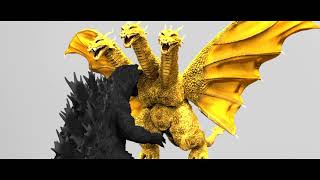 King Ghidorah 2001 GMK Roars new ones [upl. by Airoled]