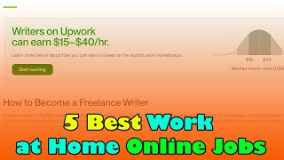 Top 5 Best Work at Home Online Jobs 2024  High Paying amp Flexible [upl. by Neel]