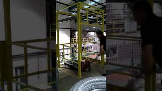 Bespoke Yellow Pallet Safety Gate  Mezzanine Floor View [upl. by Carboni879]