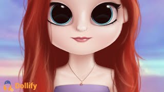 MAKING PRINCESS ARIEL ON DOLLIFY [upl. by Ahsimaj]